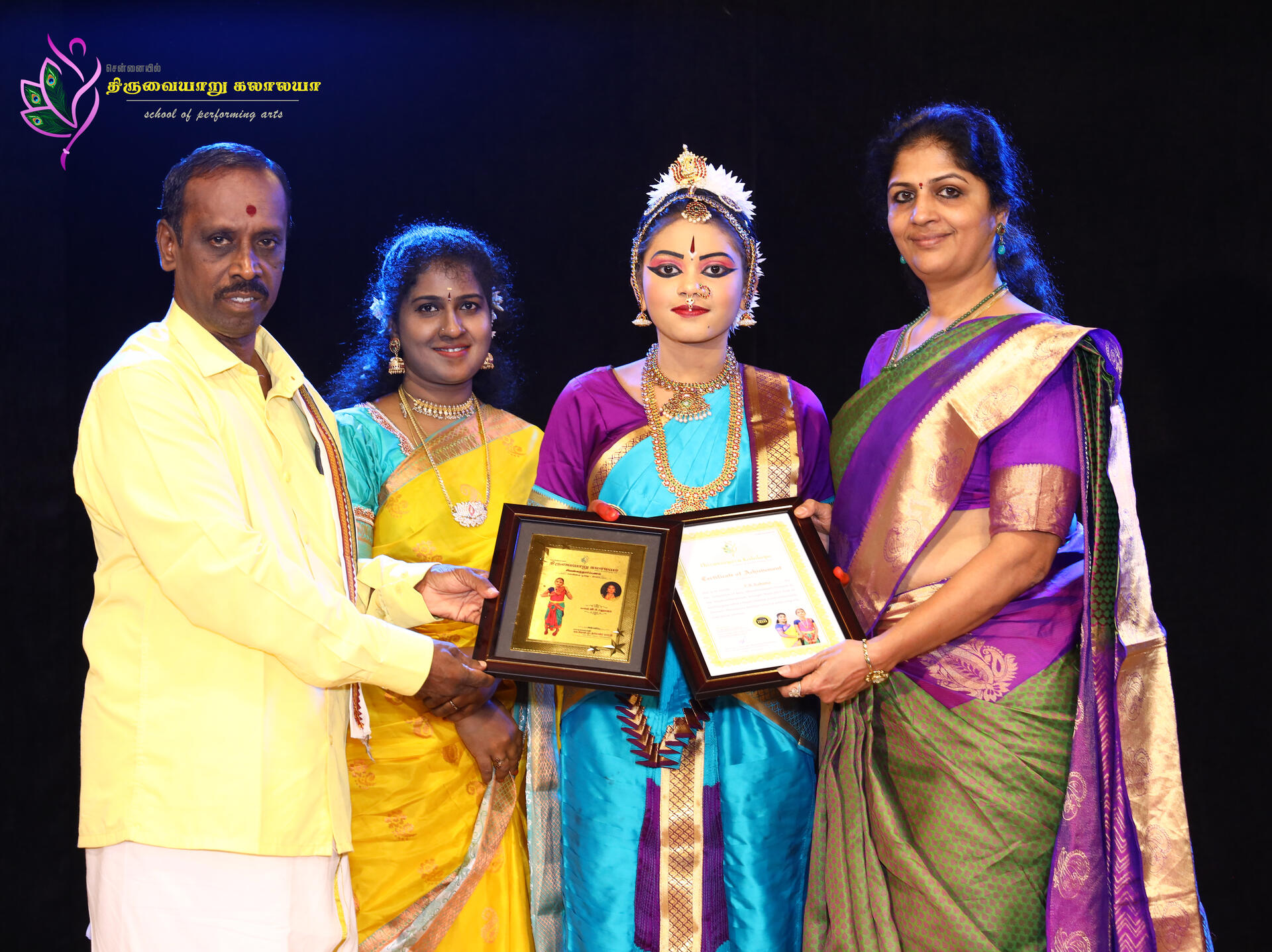 Bharatanatyam dancer in classical attire